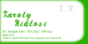 karoly miklosi business card