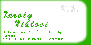 karoly miklosi business card